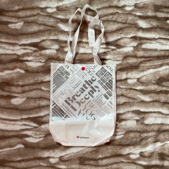 lululemon athletica Handbags - Lululemon Reusable Shopping Tote Bag - White & Silver